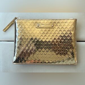 kate spade Gold Embossed Circle Leather Zip Pouch